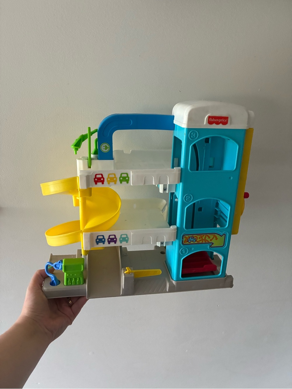 Fisher-Price Play Garage with Blue, Yellow, White and Green Accents